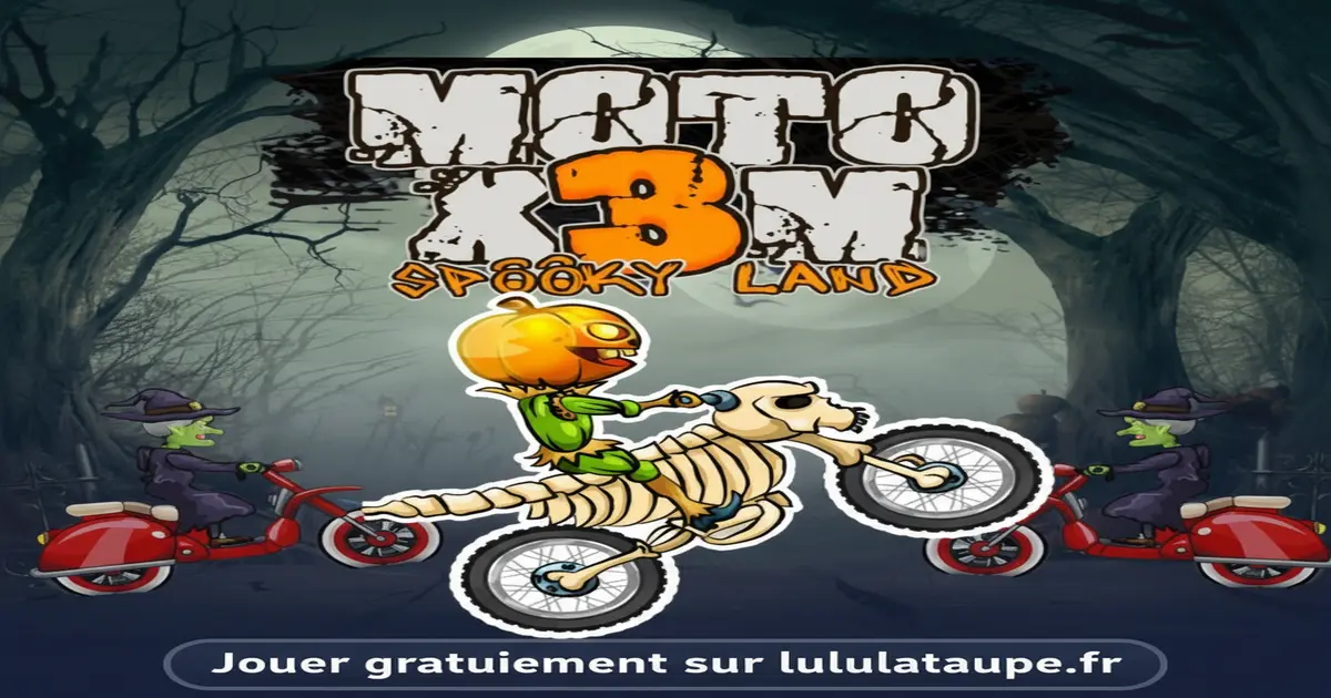 Gameplay screenshot of Moto X3M Spooky Land